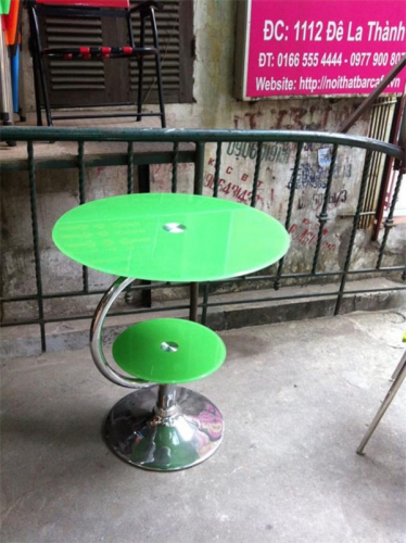 Bàn kính xanh 2 tầng